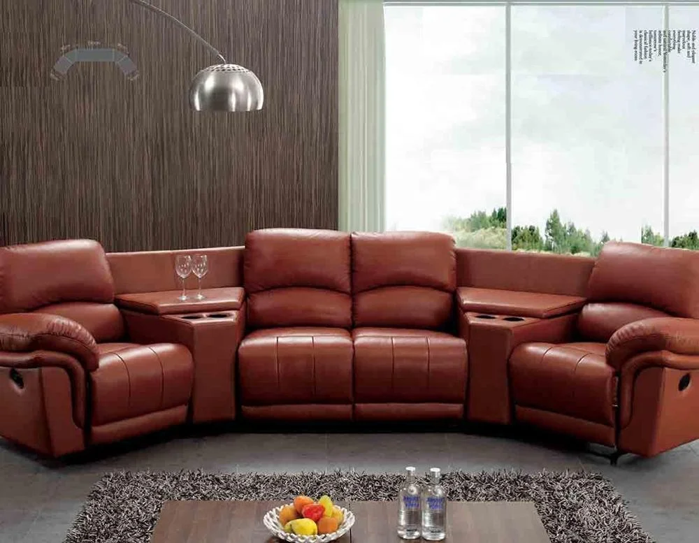 Современная удобная обувь хорошего качества с откидной спинкой кожа пространственного дивана типом LS-608