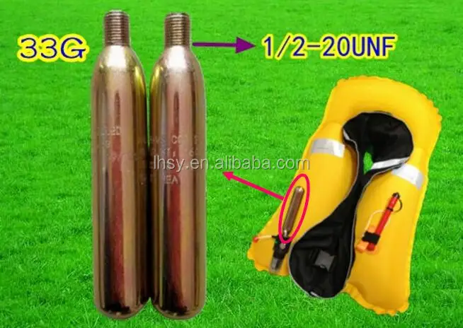 Inflatable life Jacket Parts 33g co2 cylinder adapter from China