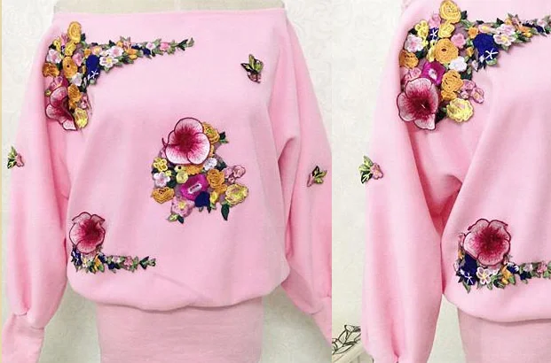 Flower Patch for Dress Clothes 4 New Patch Sew on Fashion Style Embroidery Embroidered Patches Embroidery Cording Lace Fabric 3D