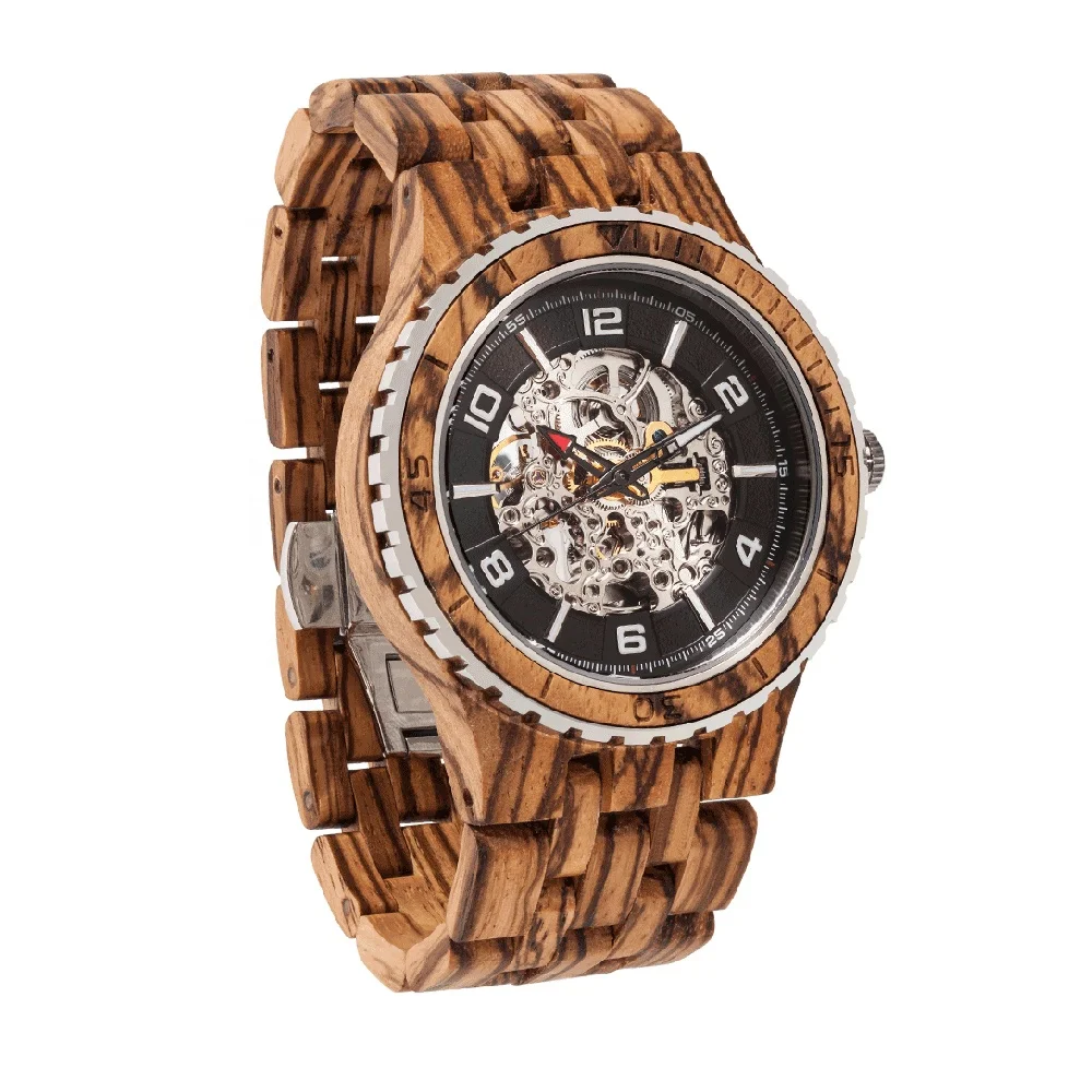 New Trendy Brand Your Own Logo Steel Circle Wood Watch