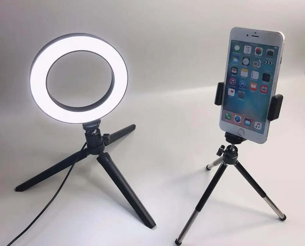 
Big/Small Dimmable LED Studio Camera Ring Light Phone Video Light Lamp With Tripods Ring Table Fill Light 