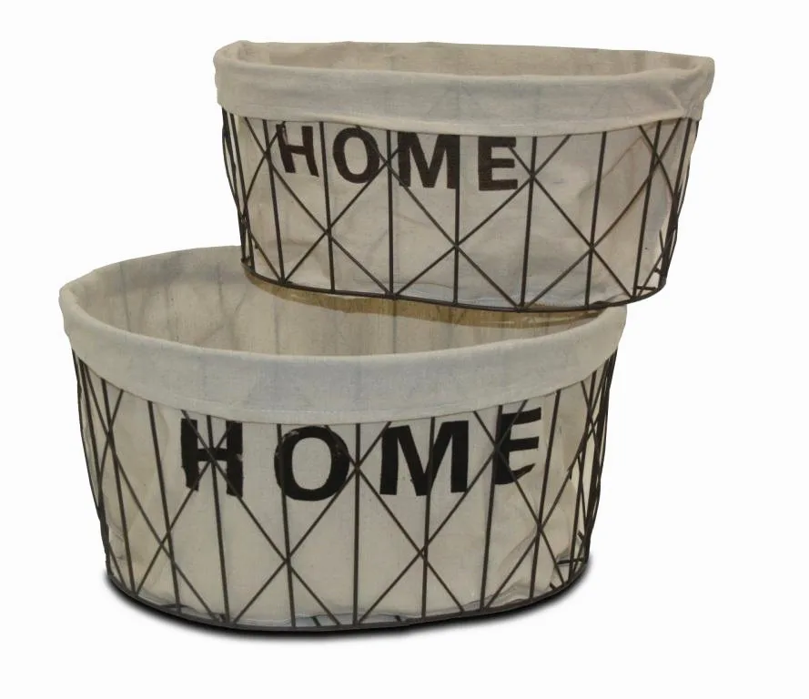 iron wire fabric storage basket