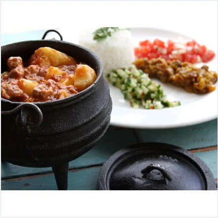 3 legs Camping Metal Big Belly Casting iron Indian Cooking Pots