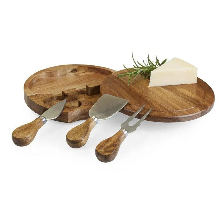 Acacia Wood Cheese Board Acacia wood cutlery knife cheese board