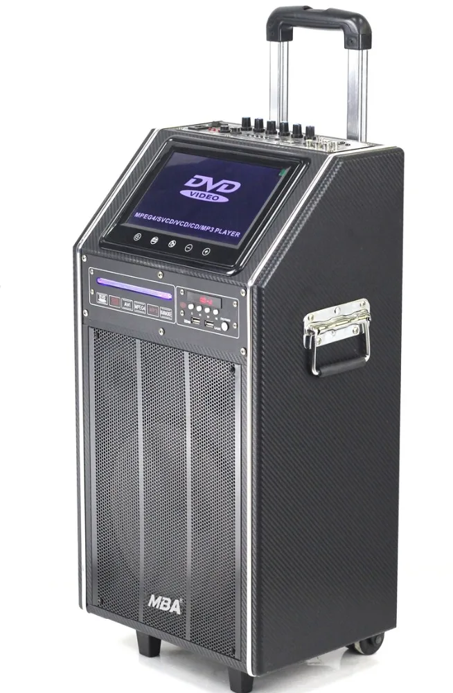 Большая мощность тележка dvd-плеер спикер с 12 В/7AH Кислоты батареи