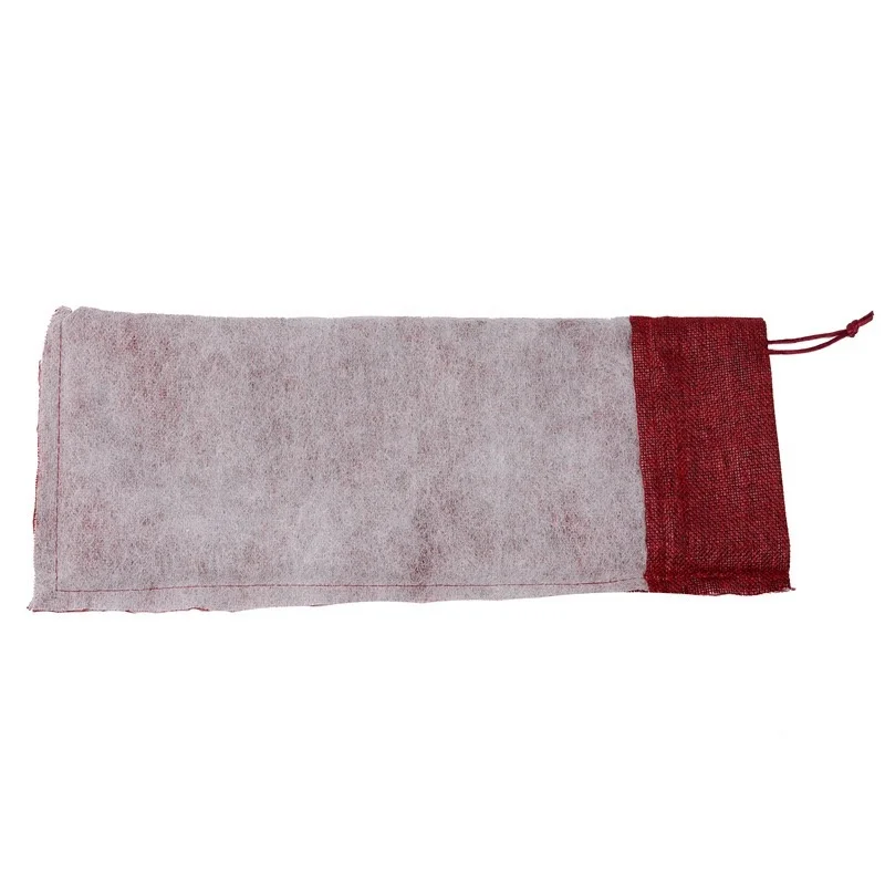 Wholesale Eco-friendly Jute Material  Red Wine Bags
