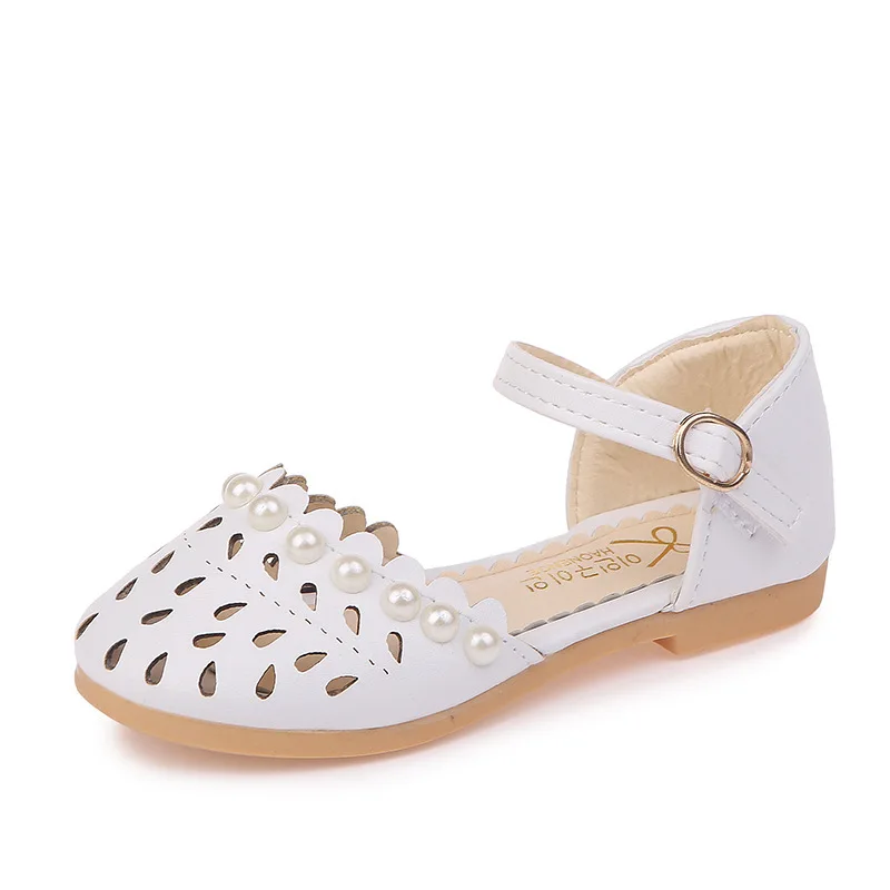 New design fashion style soft sole children pearl princess sandals