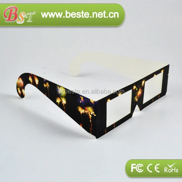 
paper cardboard christmas rainbow glasses,3d rave prism glasses 