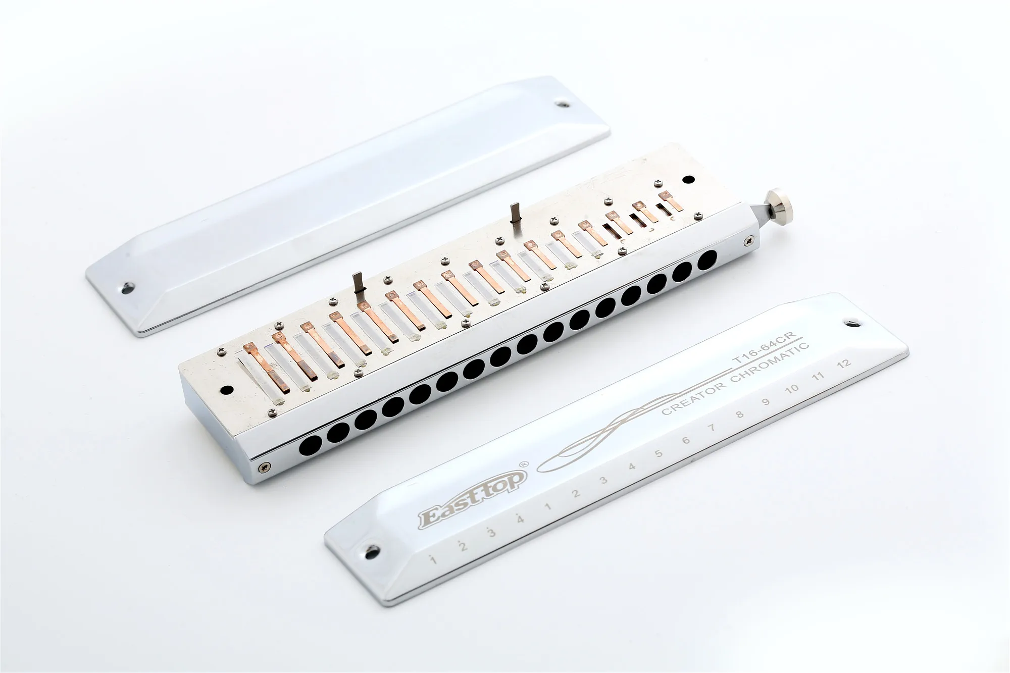 
Easttop 16 holes brass comb with silver colour chromatic harmonica china manufacture 