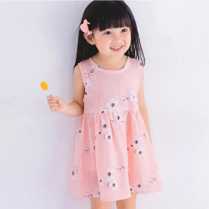 Hot selling summer girl dress kids lovely clothes children sleeveless dresses kids party birthday clothing