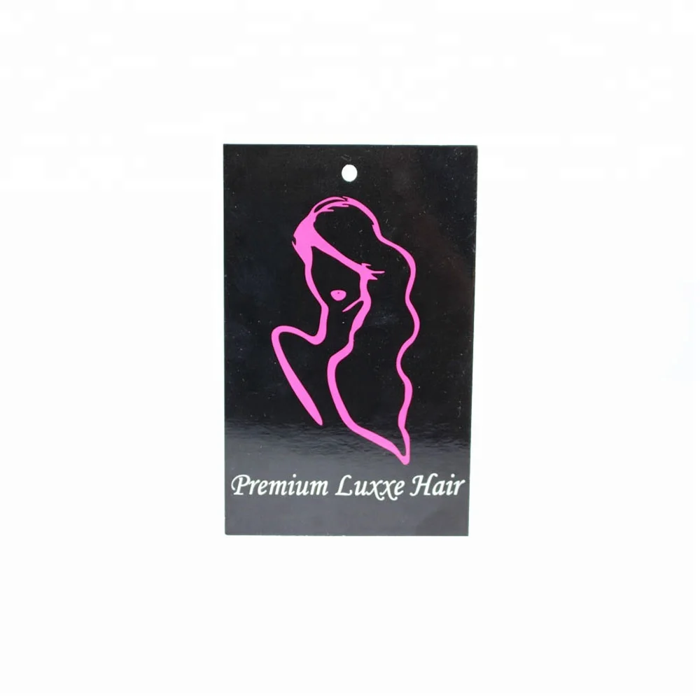 Custom printed logo hang tag /hair label with rope for wig
