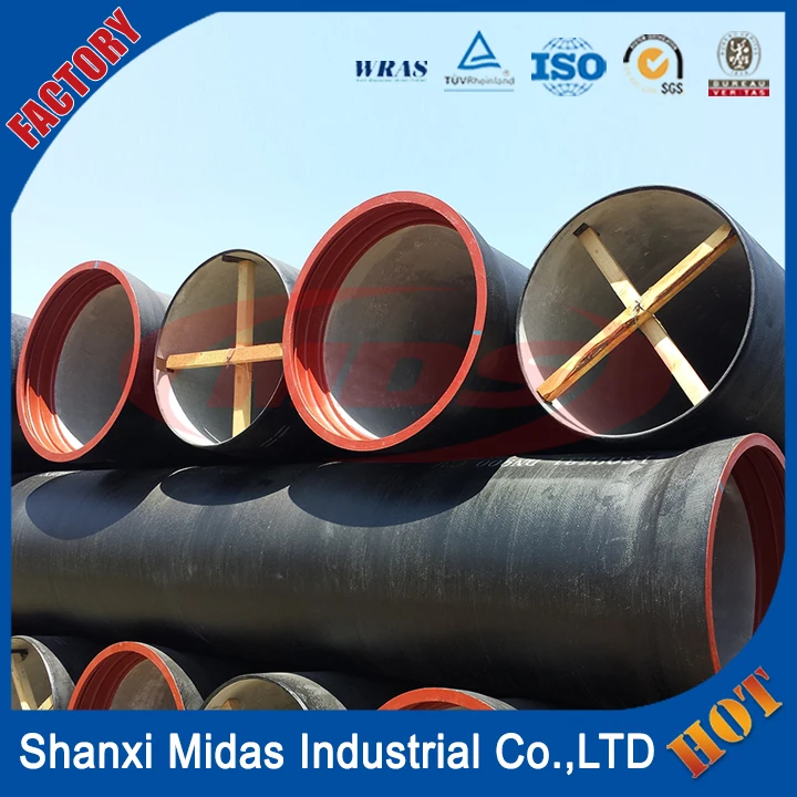 ISO2531 Цемент выстроились Высокопрочного Чугуна Трубы K9 для Питьевой воды