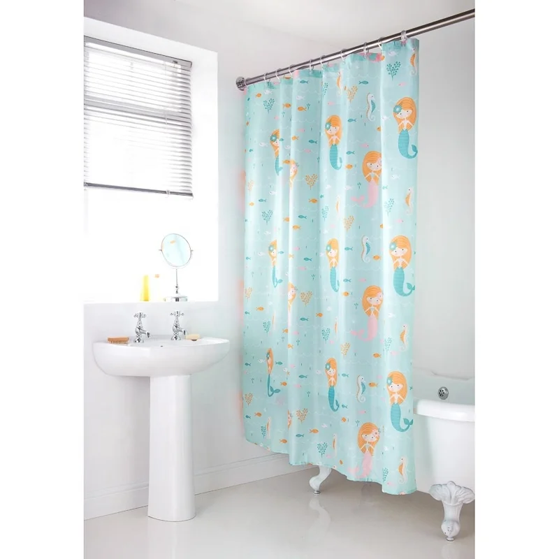 Пластиковая занавеска для душа PEVA с цветочным принтом