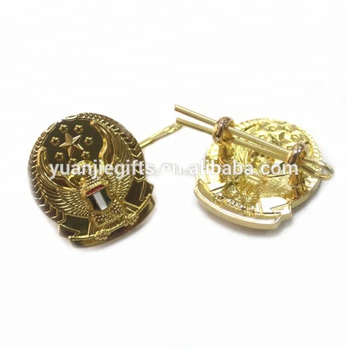 High quality Dubai metal gold eagle badge with safety pin