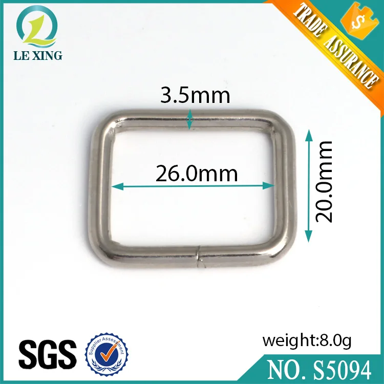 
custom metal nickel square ring belt buckle for bag and handbag wholesale 