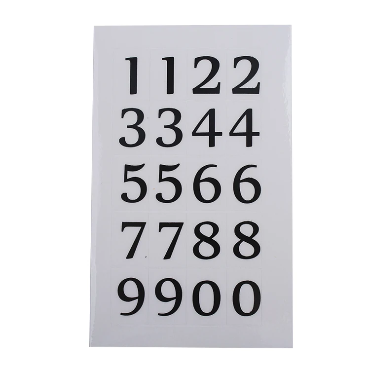 Custom waterproof letter number label stickers for school