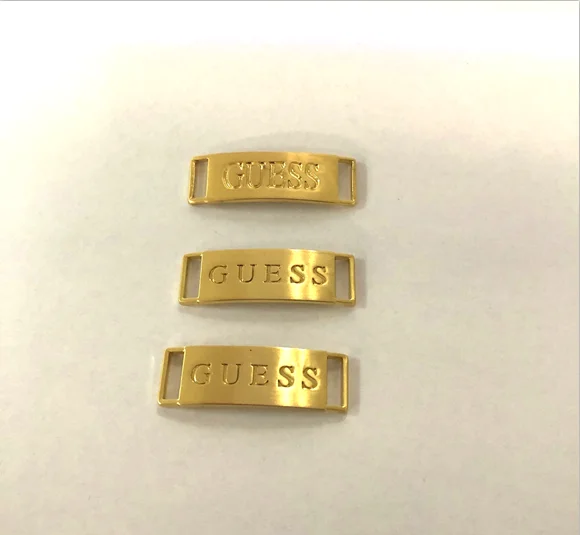 YK 0042 Letter and number engraved nameplate custom antique  metal logo plate for shoes