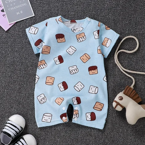 Factory price 100% cotton one-piece jumpsuit cartoon newborn baby romper