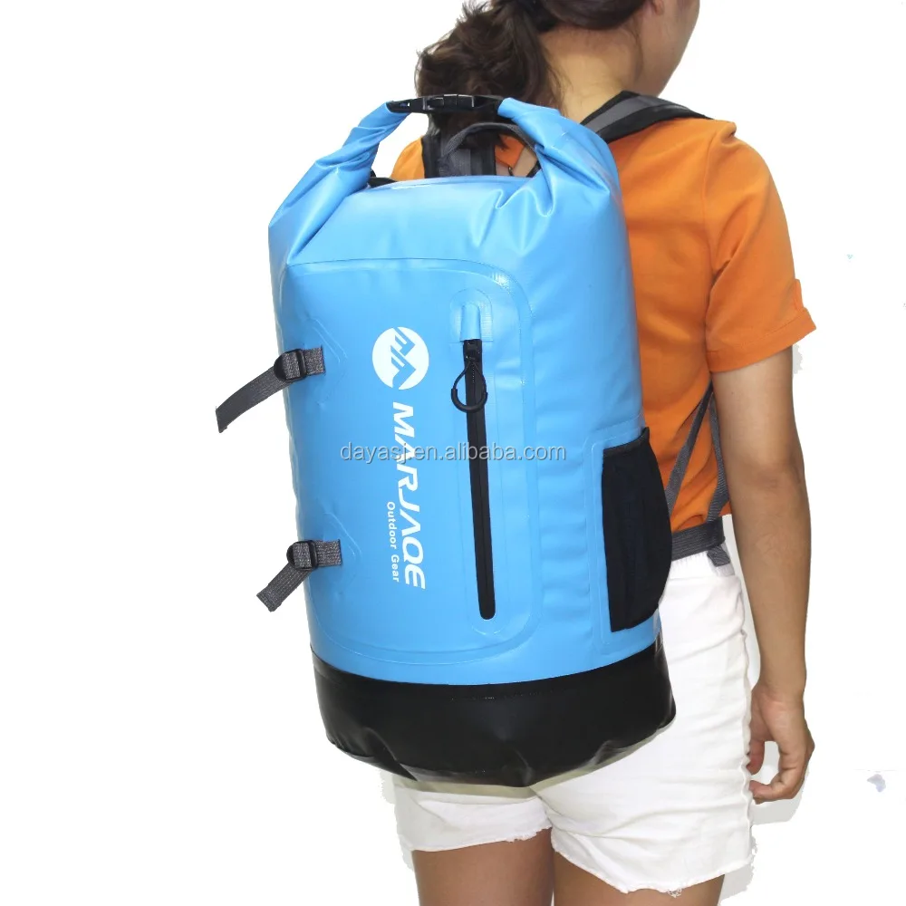 
Amazon Best Selling Grey Dry Bag Padded Back Support Premium Sack 500D PVC Adjustable Straps Waterproof Backpack 