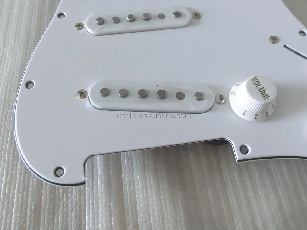 Electric guitar DIY pickguard for sale SSS Prewired white Pickguard Assembly 5 Way Switch for ST Electric Guitar