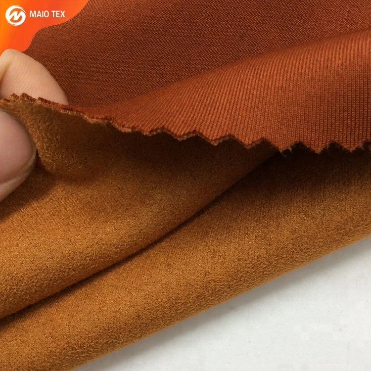 
Four way stretch polyester spandex scuba knit suede fabric for skirt and waistcoat 