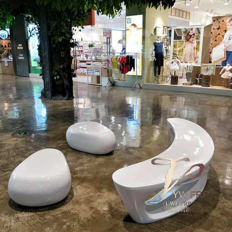 Modern  garden fiberglass moon  bench seat lounge chair