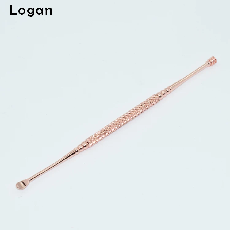 Hot sale Stainless steel Ear Pick Ear Spoon Tool spiral ear cleaner in rose gold