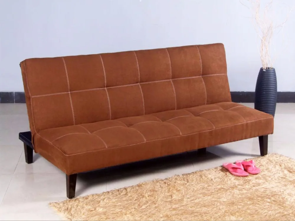 Living Room Simple Design Furniture Simple High Back Flat Pack Sofa Bed Fabric PU Leather Sofa Chair Bed