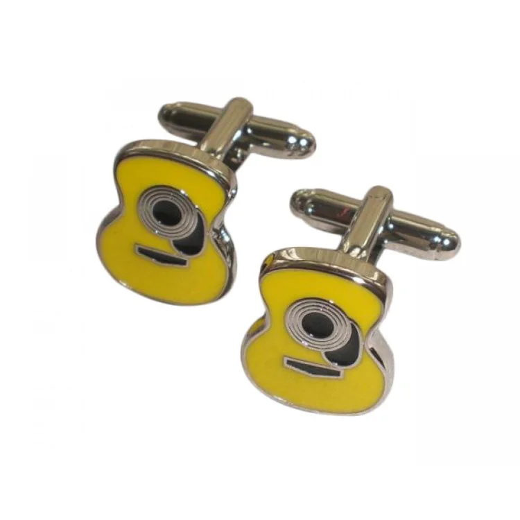 Hot Selling Cute Guitar Shape Custom Make Bulk Cufflinks With Factory Price