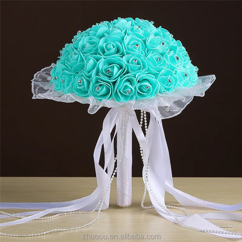 New Design Beautiful Artificial Foam Flowers Bride Wild Flower Bouquet for Wedding decoration
