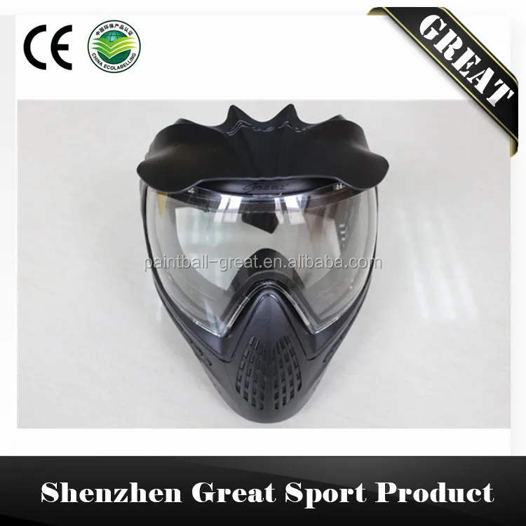Paintball CA Game Full Face Paintball Mask With Anti Fog Double Thermal Lens - Black