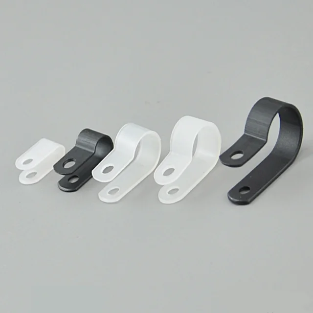 ODM Nylon Plastic R Type Cable Clamp With Screw 500 Pcs Pack