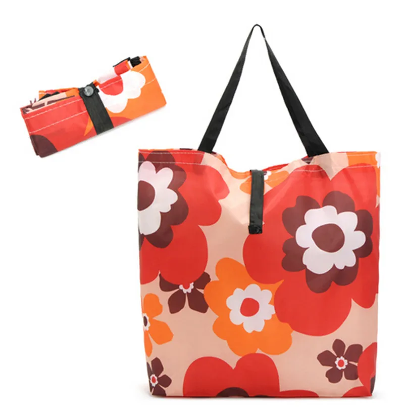 Eco Friendly Products Wholesale Women Printing Reusable Custom Shopping Nylon Foldable Bag