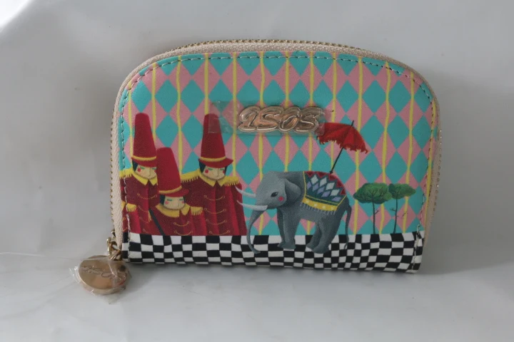 2018 fashion color leather women wallet with a short zipper