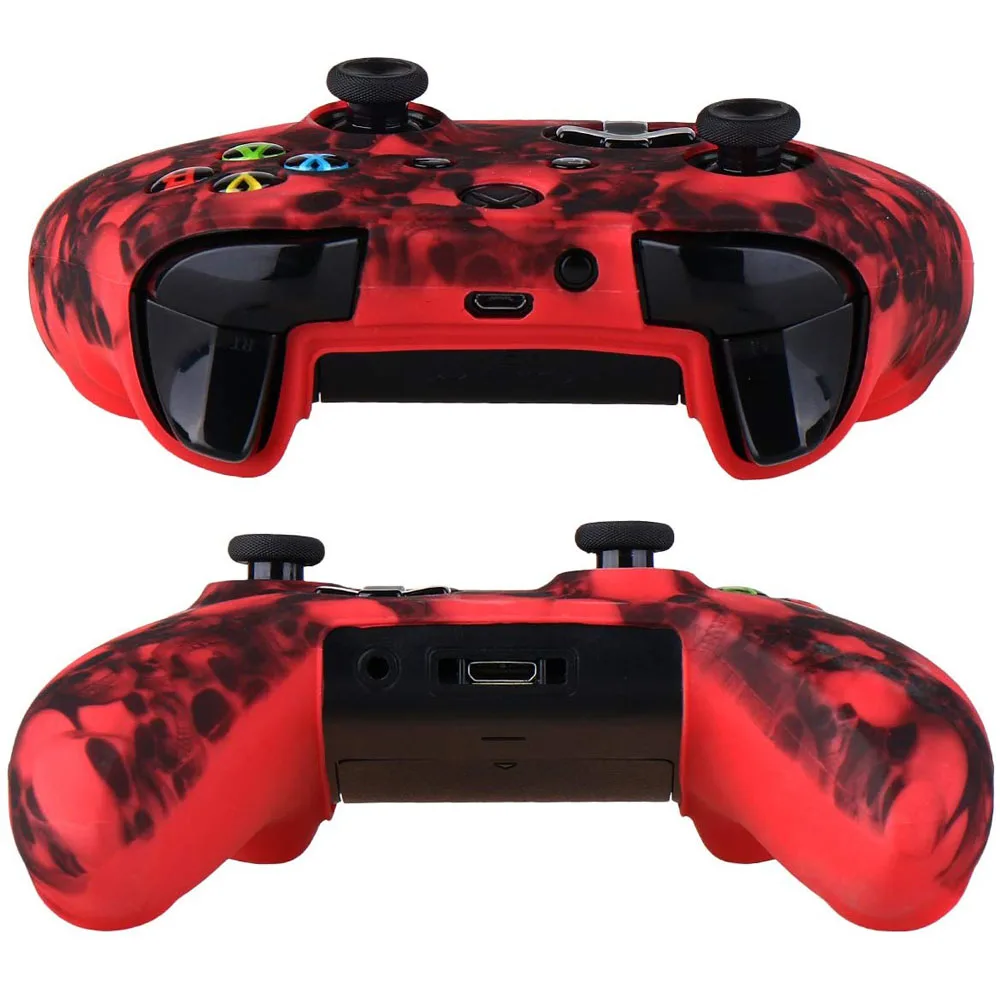  Камуфляж вода трансферная печать Череп силиконовый чехол с отделением для кредитных карт Microsoft Xbox One X и S контроллер