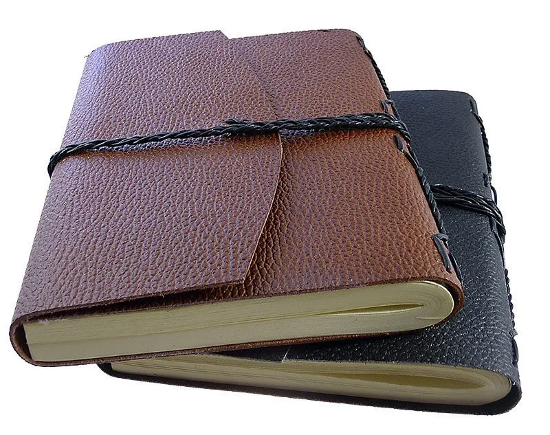 Braided Leather Cover Journal note book, sketch book for gift him or her