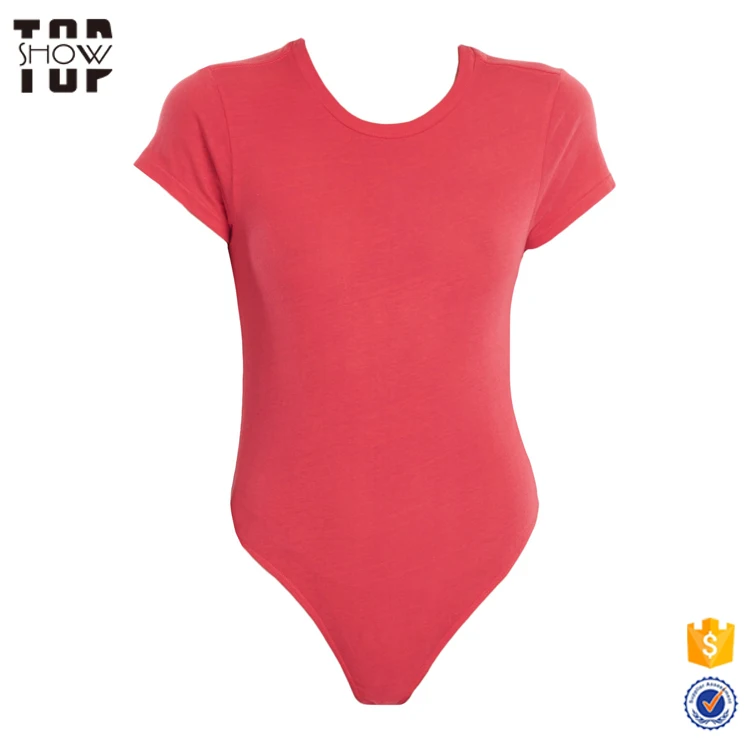 Women Casual Summer Short Sleeve Ladies Leotard T Shirt Bodysuit Tops