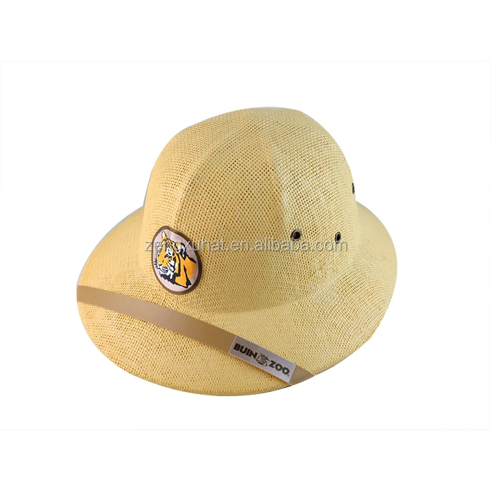 Adults Jungle Safari Helmet Hat Pith Explorer Zoo Keeper Straw Hats Fancy Dress Costume