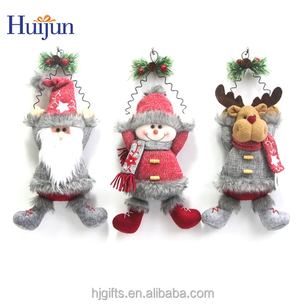 Christmas Crafts christmas decoration hanging santa snowman and reindeer hanging doll Christmas Door Hanger For Home Xmas Decor