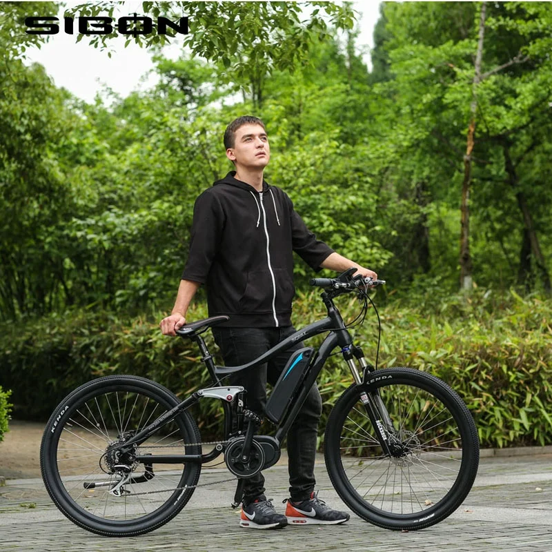 
SIBON B0510172 250w aluminium alloy frame built-in brushless motor suspension fork disc brake 8 speed electric bicycle e bike 