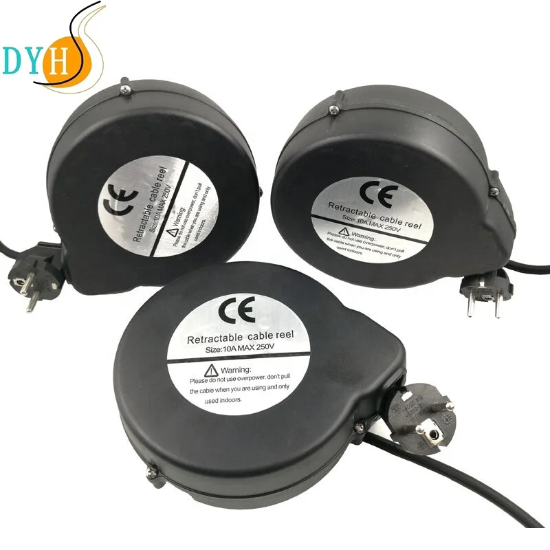 wholesale DYH-1606 4.4M retractable extension power cord automatic electric cable winder