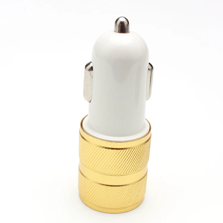 Двухслойное компактное автомобильное зарядное устройство из алюминиевого сплава с 2 usb-портами