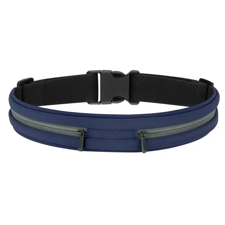 Sports Running Waist Pack Outdoor Sweatproof Water-Resistant Reflective Waist Bag Runner Belt Fitness Workout Belt Dual Pouch