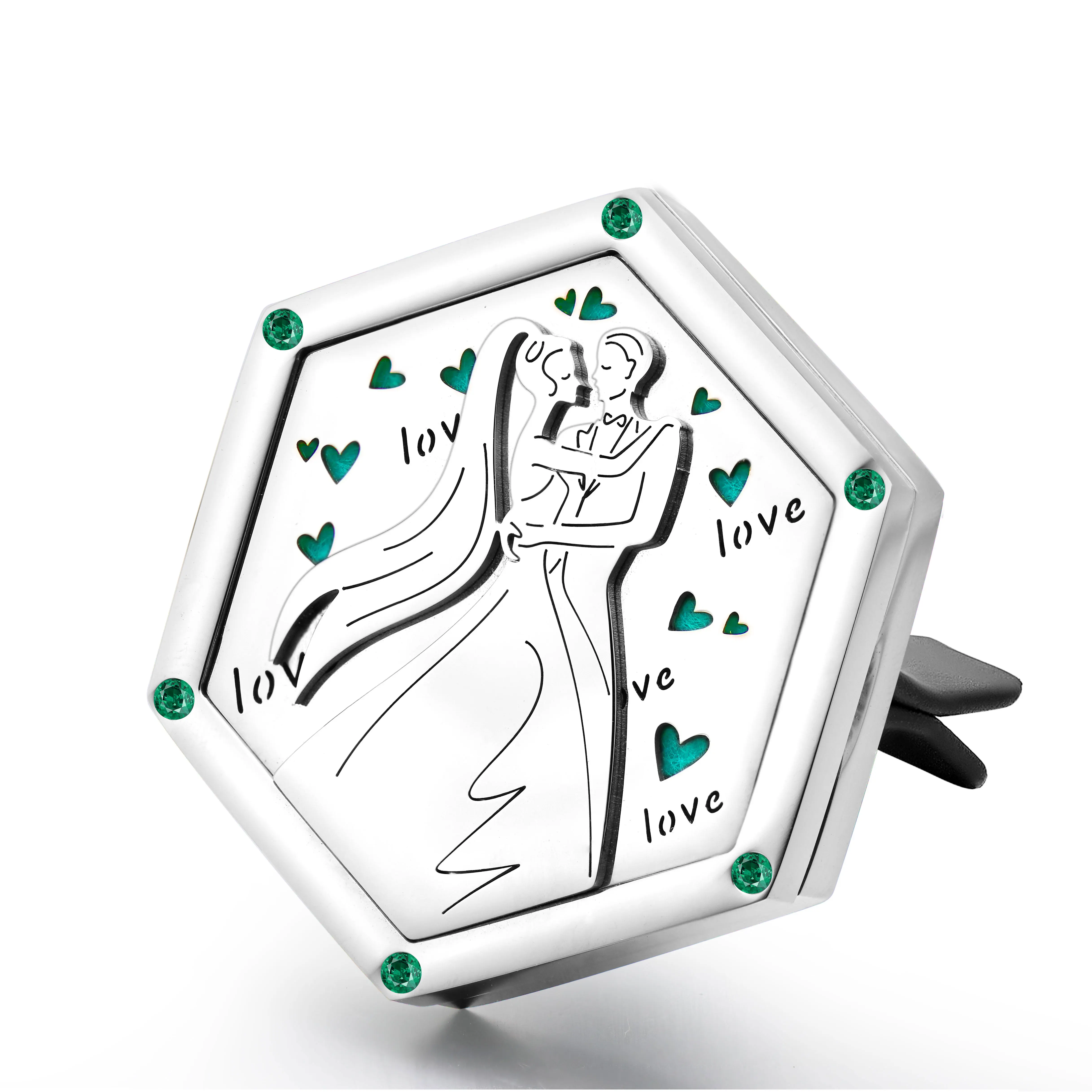 Wholesale hollow out stainless steel vent clip essential oil diffuser chinese car vent locket flavoring