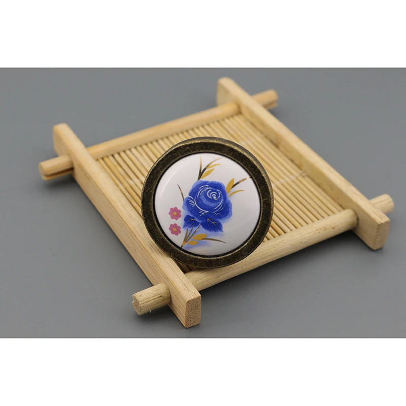 zinc alloy zamak customized patten ceramic knob AB AC color customized usage for cabinet drop dresser wardrobe knob handles