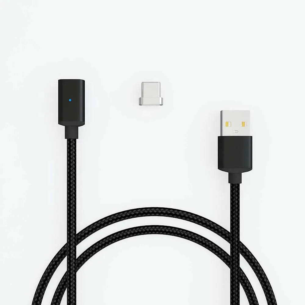 Hot Amazon Light Micro Type C Multi 3 in 1 Nylon Braided Automatic Adsorption Magnetic USB Charging Data Cable for Cell Phones