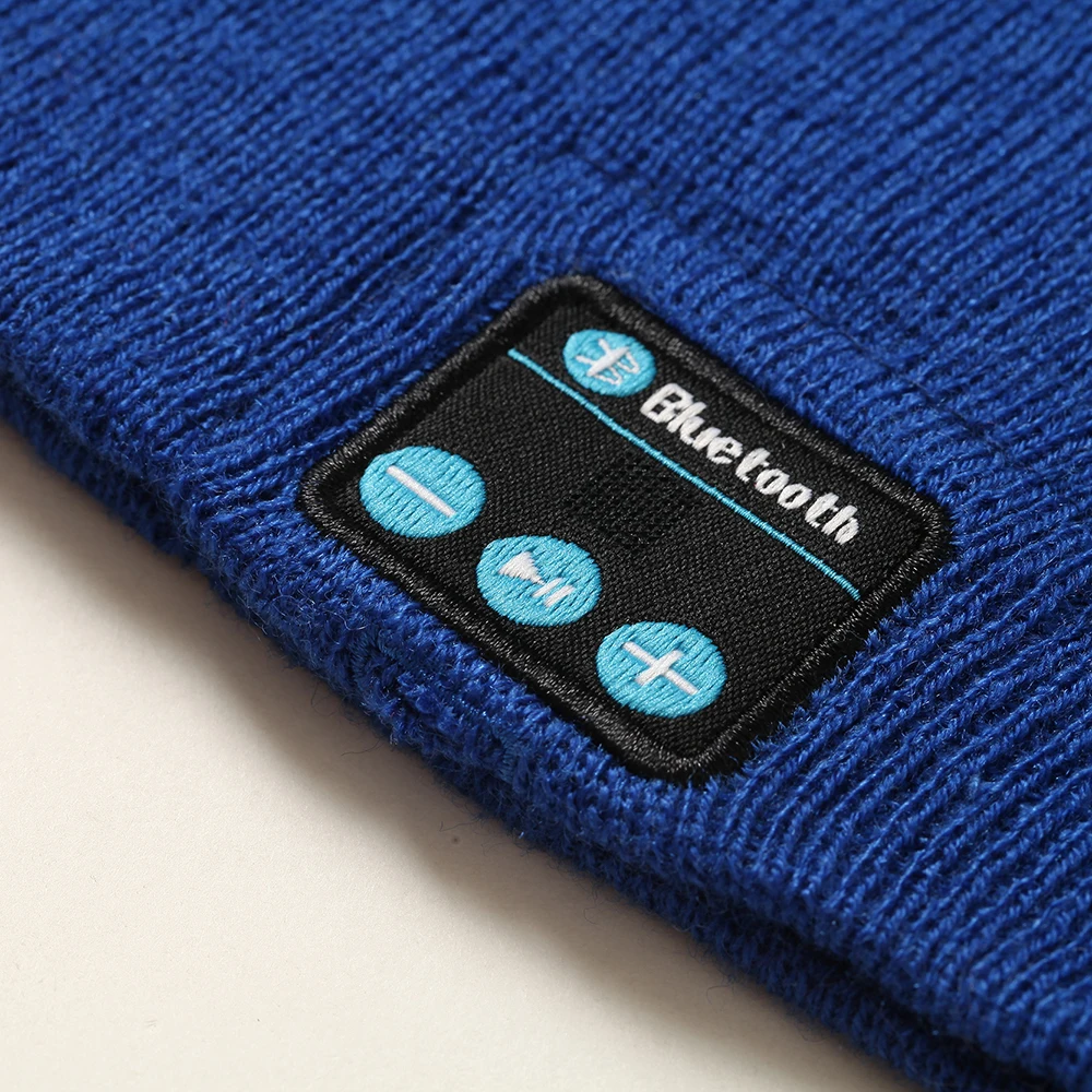 
Wholesale 2019 Hot Amazon Fashion Knitted Hat Beanie Wireless Warm Headphone Running Music Handfree Cap Hat 