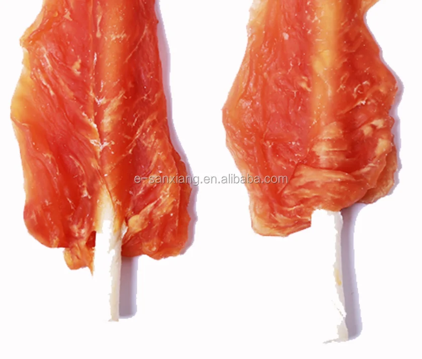 chicken on rawhide stick dog snack dog food pet food