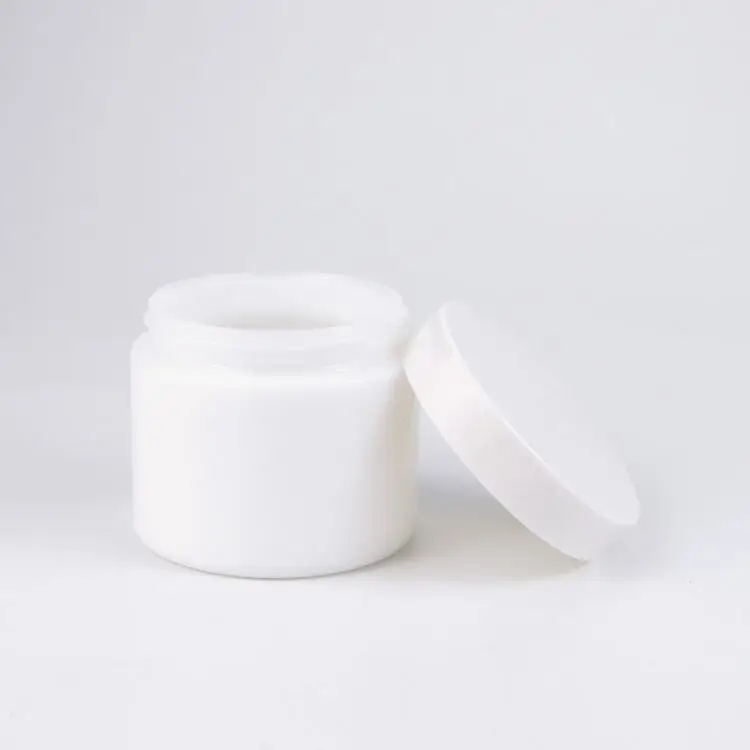 Skin care cosmetic high quality white porcelain ceramic cream jar 5g 10g 15g 20g 30g 50g100g with white plastic screw cap