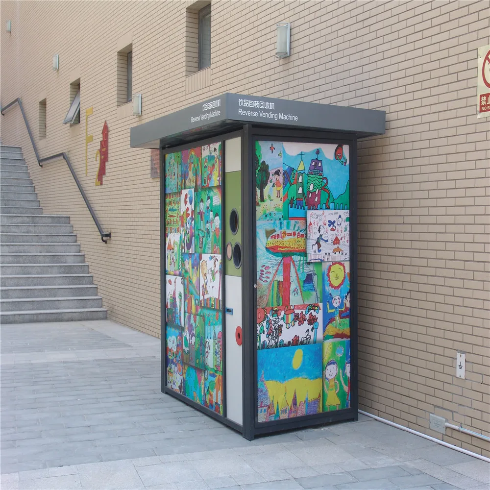 
Smart reverse vending machine Display touch screen, small size and large capacity , real-time monitoring of each machine state 